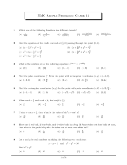 NMC Sample Problems: Grade 11