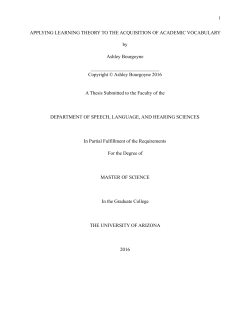 APPLYING LEARNING THEORY TO THE ACQUISITION OF