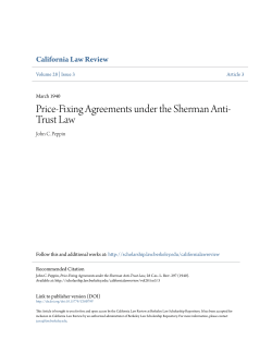 Price-Fixing Agreements under the Sherman Anti