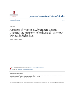 A History of Women in Afghanistan - Virtual Commons