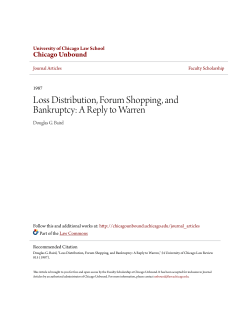 Loss Distribution, Forum Shopping, and Bankruptcy: A Reply to