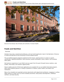 Foods and Nutrition