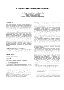 A Social-Spam Detection Framework