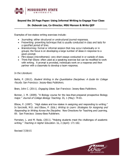 Beyond the 20 Page Paper: Using Informal