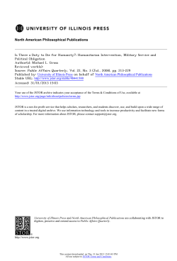 Is There a Duty to Die for Humanity?: Humanitarian Intervention