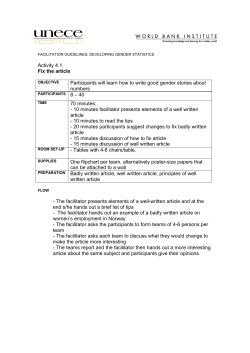 facilitation guidelines: developing gender statistics