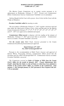 MARION COUNTY COMMISSION FEBRUARY 22 , 2017 The Marion