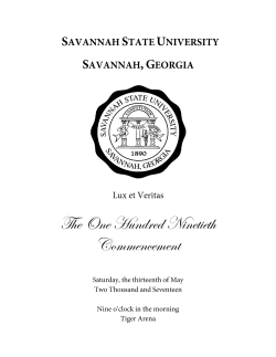 190th Commencement Program - Savannah State University