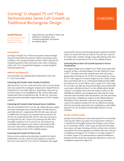 Corning&reg; U-shaped 75 cm2 Flask Demonstrates Same Cell Growth