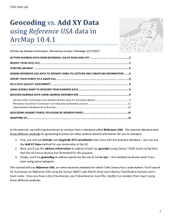 Geocoding vs. Add XY Data using Reference USA data in ArcMap