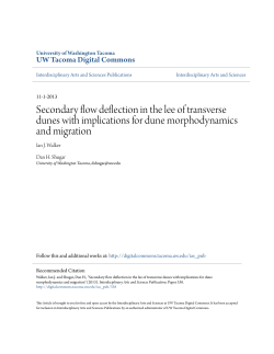 Secondary flow deflection in the lee of transverse dunes with