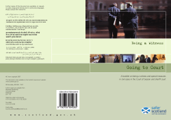 Being a witness: Going to Court