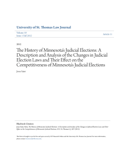 The History of Minnesota`s Judicial Elections