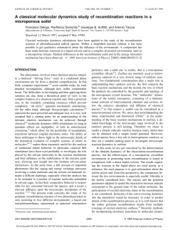 A classical molecular dynamics study of recombination reactions in