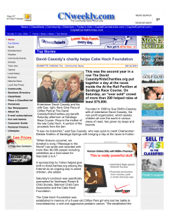 David Cassidy`s charity helps Catie Hoch Foundation