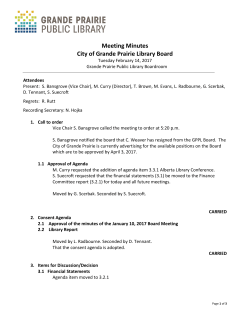 Formal meeting minutes - Grande Prairie Public Library