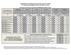 AFA Modern Grading Scale Pricing and Tier Codes