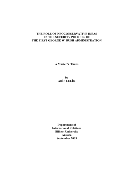 the role of neoconservative ideas in the security policies of the first