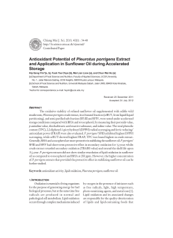 Antioxidant Potential of Pleurotus porrigens Extract and Application