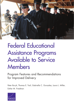 Federal Educational Assistance Programs Available to Service
