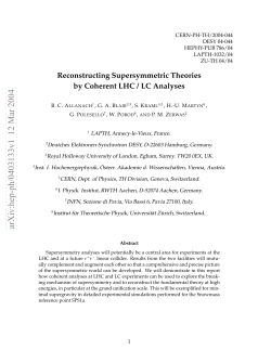 Reconstructing Supersymmetric Theories by Coherent LHC/LC