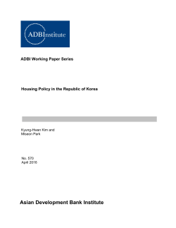 Housing Policy in the Republic of Korea