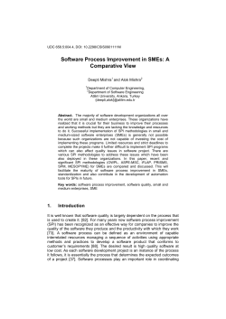 Software Process Improvement in SMEs