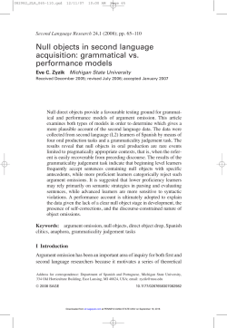 Null objects in second language acquisition