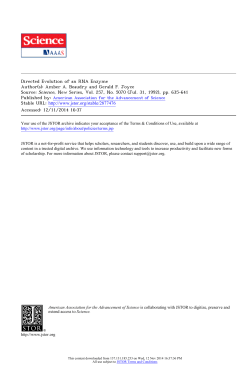 Directed Evolution of an RNA Enzyme - Peter G. Schultz