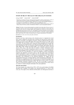 STUDY OF HEAVY METALS IN THE SOIL