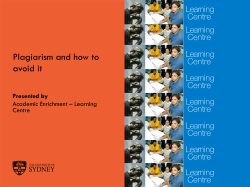Plagiarism and how to avoid it