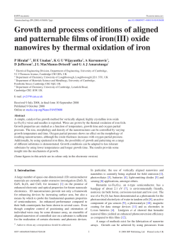 oxide nanowires by thermal oxidation of iron