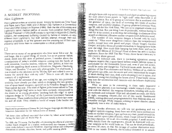 Lightman`s "A Modest Proposal"