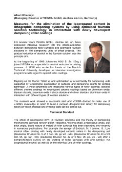 Measures for the elimination of the isopropanol content in