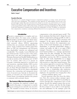Executive Compensation and Incentives