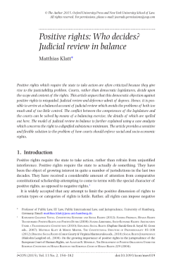 Positive rights: Who decides? Judicial review in