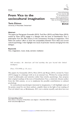 From Vico to the sociocultural imagination