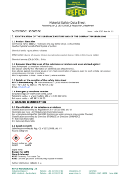 Material Safety Data Sheet Substance: Isobutane - ECR