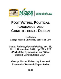 foot voting, political ignorance, and constitutional design