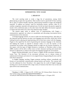 EXPERIMENTING WITH DOGME L. BEKARYAN The word teaching