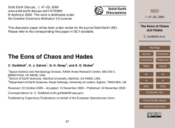 The Eons of Chaos and Hades - Academic Journals Database