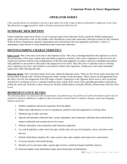 Operator Series Job Description