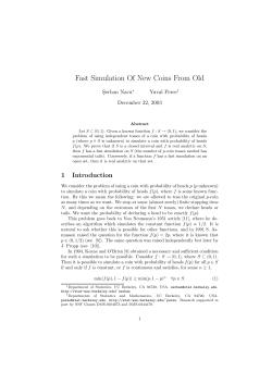 Fast Simulation Of New Coins From Old