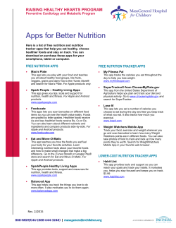 Apps for Better Nutrition