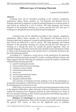Different types of Listening Materials