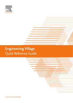 Engineering Village Quick Reference Guide