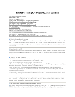 Remote Deposit Capture Frequently Asked Questions