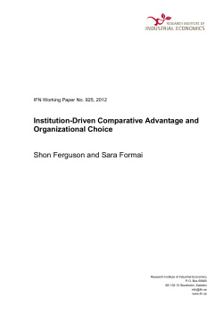 Institution-Driven Comparative Advantage and Organizational Choice