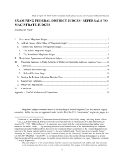 examining federal district judges` referrals to magistrate judges