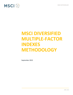 MSCI DIVERSIFIED MULTIPLE-FACTOR INDEXES METHODOLOGY